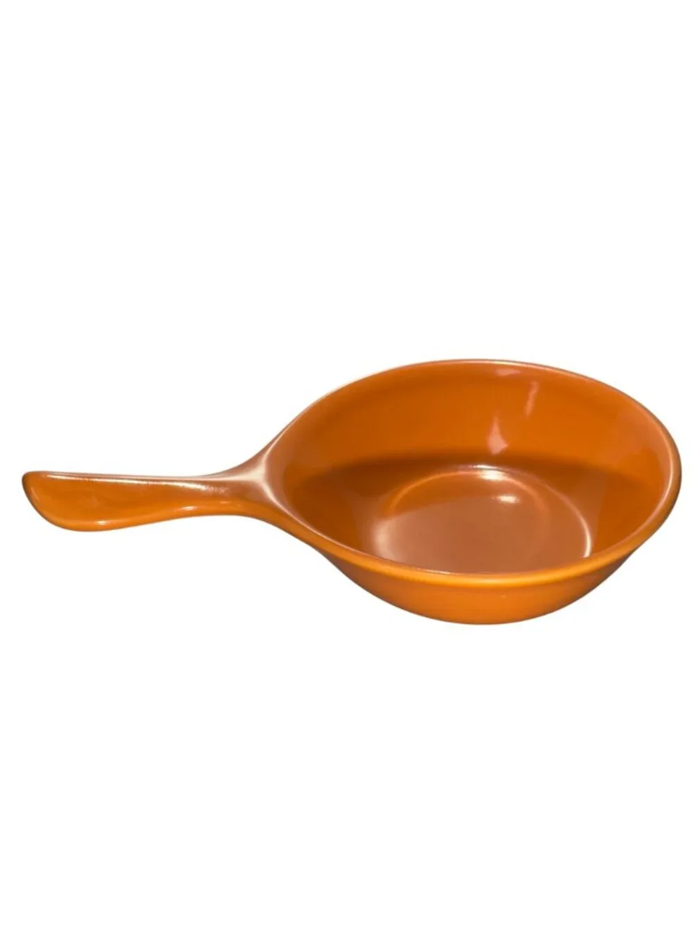 Vintage Syracuse China Restaurant Ware skillet Pan in a Vibrant Orange Glaze
